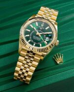 2025 New Release Rolex Sky-Dweller Yellow Gold 42mm – Bright Green Dial (Ref. 336938) - Image 2