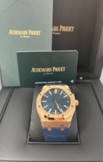 Audemars Piguet Royal Oak 41mm 18k Rose Gold Blue Dial Ref. 15510OR.OO.D315CR.02 - Image 2