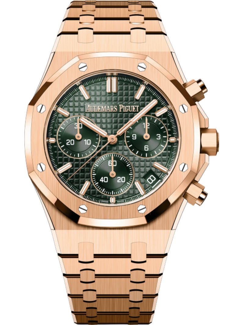 audemars-piguet-royal-oak-chronograph-41mm-rose-gold-green-dial-26240oroo1320or08-575645.jpg Audemars Piguet Royal Oak Chronograph 41mm Rose Gold Green Dial 26240or.oo.1320or.08 - Image 1