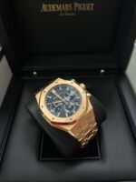 Audemars Piguet Royal Oak Chronograph Selfwinding Chronograph Blue Dial Rose gold 38mm Reference # 26715OR.OO.1356OR.01 - Image 9