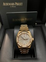 Audemars Piguet Royal Oak Lady 37mm Rose Gold Diamond Bezel Grey Dial 15451OR.ZZ.1256OR.02 - Image 11
