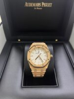 Audemars Piguet Royal Oak Lady Ladies 37mm Frosted Rose Gold White Dial 15454OR.GG.1259OR.01 - Image 2