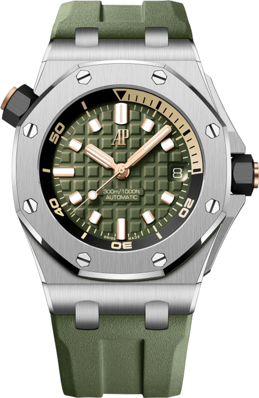 audemars-piguet-royal-oak-offshore-diver-green-dial-reference-15720stooa052ca01-206634.png Audemars Piguet Royal Oak Offshore Diver Green Dial (Reference # 15720ST.OO.A052CA.01) - Image 1