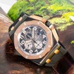 Audemars Piguet Royal Oak Offshore Selfwinding Chronograph/ Stainless Steel/ Black Dial/ White Sub-Dial/ Rose Gold Bezel (Ref#26405NR.OO.A002CA.01) - Image 5