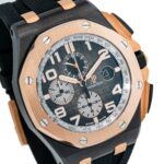 Audemars Piguet Royal Oak Offshore Selfwinding Chronograph/ Stainless Steel/ Black Dial/ White Sub-Dial/ Rose Gold Bezel (Ref#26405NR.OO.A002CA.01) - Image 2