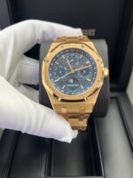 Audemars Piguet Royal Oak Perpetual Calendar/ 18k Rose Gold/ Blue Dial/ Blue Sub-Dials (Ref#26574OR.OO.1220OR.02) - Image 4