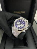 Audemars Piguet Royal Oak Selfwinding Chronograph Frosted White Gold Purple Dial LIMITED EDITION OF 200 (Ref # 26331BC.GG.1224BC.01) - Image 9