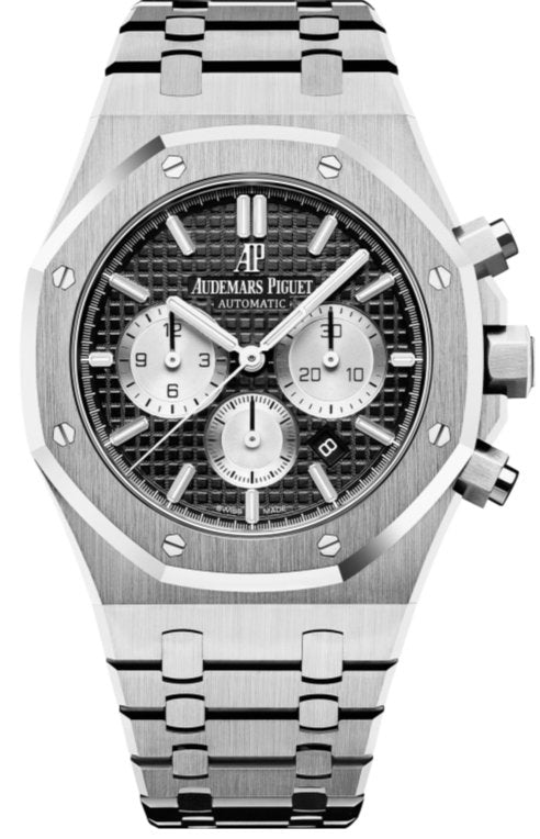 audemars-piguet-royal-oak-selfwinding-chronograph-stainless-steel-black-dial-white-sub-dials-ref26331stoo1220st02-398895.jpg Audemars Piguet Royal Oak Selfwinding Chronograph/ Stainless Steel/ Black Dial/ White Sub-Dials (Ref#26331ST.OO.1220ST.02) - Image 1