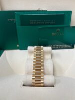Rolex Day-Date 40 Yellow Gold Silver Roman Dial Fluted Bezel (Ref # 228238) - Image 6