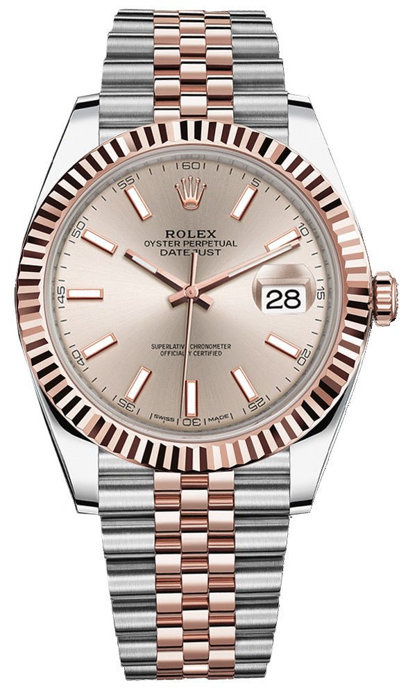 partial-payment-towards-rolex-steel-and-everose-rolesor-datejust-41-watch-fluted-bezel-sundust-index-dial-jubilee-bracelet-126331-323116.jpg Rolex Datejust 41 Steel and Everose Rolesor Fluted Bezel Sundust Index Dial Jubilee Bracelet 126331 - Image 1