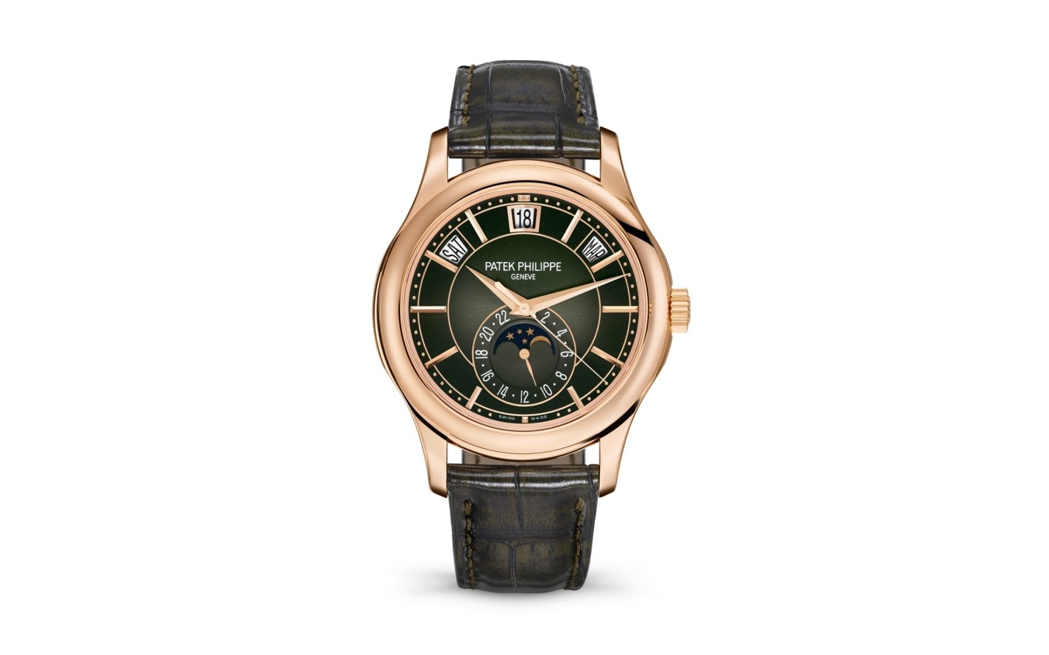 patek-philippe-annual-calendar-green-dial-annual-calendar-5205r-complications-self-winding-rose-gold-958174.jpg Patek Philippe Annual Calendar Green Dial Annual Calendar 5205R - COMPLICATIONS SELF-WINDING Rose Gold - Image 1