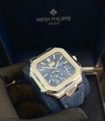 Patek Philippe Cubitus Platinum Case Sunburst Blue Dial 5822P-001 - Image 4