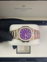 Patek Philippe Nautilus 32mm Diamond Bezel Rose Gold Purple Wave Dial 7010/1R-013 - Image 14