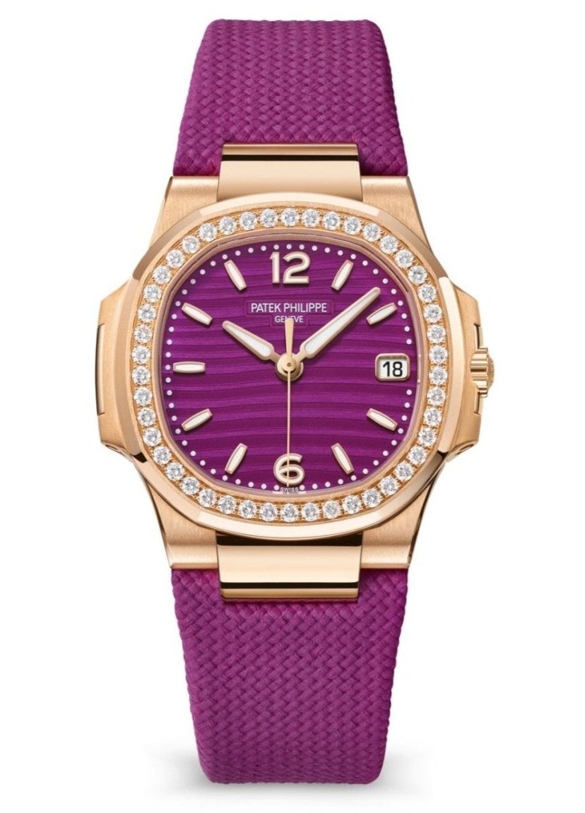 patek-philippe-nautilus-32mm-diamond-bezel-rose-gold-purple-wave-dial-70101r-905713.jpg Patek Philippe Nautilus 32mm Diamond Bezel Rose Gold Purple Wave Dial 7010R-013 - Image 1