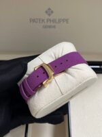 Patek Philippe Nautilus 32mm Diamond Bezel Rose Gold Purple Wave Dial 7010R-013 - Image 13