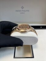 Patek Philippe Nautilus Automatic Rose Gold Baguette Cognac Bezel 7118/1300R-001 - Image 5