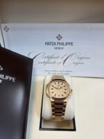 Patek Philippe Nautilus Automatic Rose Gold Baguette Cognac Bezel 7118/1300R-001 - Image 2