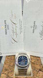 Patek Philippe Nautilus Chronograph White Gold Blue Dial 44mm 5976/1G-001 - Image 3
