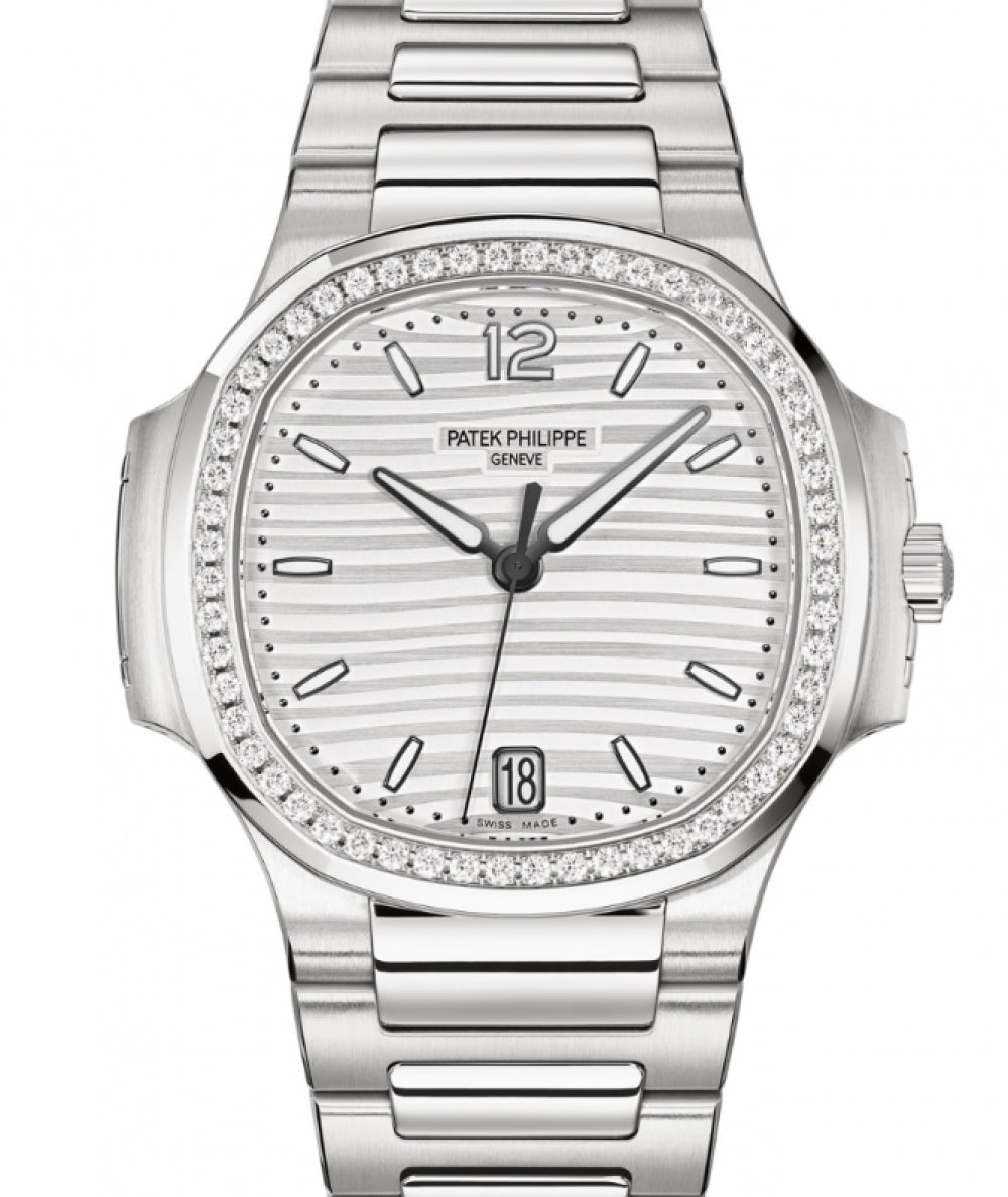 patek-philippe-nautilus-diamond-bezel-silver-index-dial-reference-71181200a-010-422869.jpg Patek Philippe Nautilus Diamond Bezel Silver Index Dial Reference #7118/1200A-010 - Image 1
