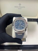 Patek Philippe Nautilus Flyback Chronograph White Gold Blue-Gray Dial 5980/60G - Image 2