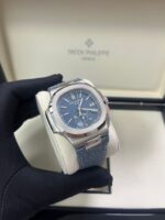 Patek Philippe Nautilus Flyback Chronograph White Gold Blue-Gray Dial 5980/60G - Image 3