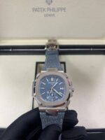 Patek Philippe Nautilus Flyback Chronograph White Gold Blue-Gray Dial 5980/60G - Image 12