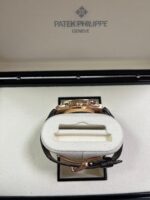 Patek Philippe Nautilus Rose Gold/ Brown Dial/ Leather Strap (Ref#5980R-001) - Image 9