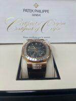 Patek Philippe Nautilus Rose Gold Diamond Bezel & Moon Phase Brown Dial 5724R 001 - Image 4