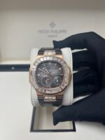 Patek Philippe Nautilus Rose Gold Diamond Bezel & Moon Phase Brown Dial 5724R 001 - Image 12