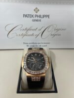 Patek Philippe Nautilus Rose Gold Diamond Bezel & Moon Phase Brown Dial 5724R 001 - Image 3