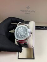 Patek Philippe Nautilus Stainless Steel Moon Phase Black Leather Strap (Ref#5726A-001) - Image 13