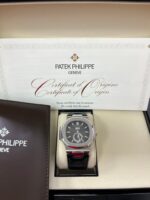 Patek Philippe Nautilus Stainless Steel Moon Phase Black Leather Strap (Ref#5726A-001) - Image 2