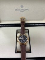 Patek Philippe Travel Time 37mm Rose Gold/ Brown Sunburst Dial (Ref# 7234R-001) - Image 7