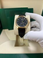 Rolex 1908 39mm Black Dial Leather Strap 52508 - Image 11