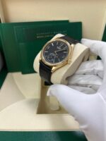 Rolex 1908 39mm Black Dial Leather Strap 52508 - Image 7