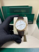 Rolex 1908 39mm White Dial Leather Strap 52508 - Image 8