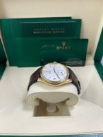 Rolex 1908 39mm White Dial Leather Strap 52508 - Image 6
