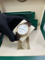 Rolex 1908 39mm White Dial Leather Strap 52508 - Image 11