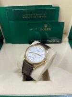 Rolex 1908 39mm White Dial Leather Strap 52508 - Image 9