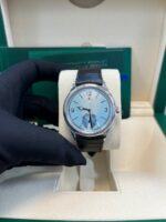 Rolex 1908 Ice Blue Motif Index Dial Leather Strap Reference 52506 Black Alligator Strap - Image 10