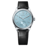 Rolex 1908 Ice Blue Motif Index Dial Leather Strap Reference 52506 Black Alligator Strap