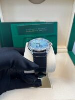 Rolex 1908 Ice Blue Motif Index Dial Leather Strap Reference 52506 Black Alligator Strap - Image 13