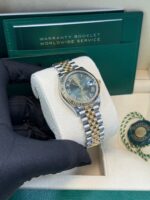 Rolex Datejust 31 mm Fluted Bezel Olive Green Diamond Roman Six Dial Jubilee Bracelet 278273 - Image 11