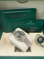 Rolex Datejust 31 mm Fluted Bezel Olive Green Diamond Roman Six Dial Jubilee Bracelet 278273 - Image 12