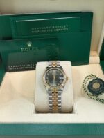 Rolex Datejust 31 mm Fluted Bezel Olive Green Diamond Roman Six Dial Jubilee Bracelet 278273 - Image 14