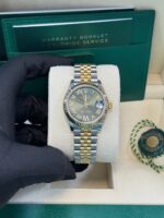 Rolex Datejust 31 mm Fluted Bezel Olive Green Diamond Roman Six Dial Jubilee Bracelet 278273 - Image 10