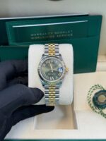 Rolex Datejust 31 mm Fluted Bezel Olive Green Diamond Roman Six Dial Jubilee Bracelet 278273 - Image 5