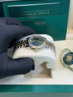 Rolex Datejust 31 mm Fluted Bezel Olive Green Diamond Roman Six Dial Jubilee Bracelet 278273 - Image 6