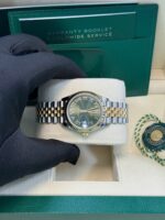 Rolex Datejust 31 mm Fluted Bezel Olive Green Diamond Roman Six Dial Jubilee Bracelet 278273 - Image 7