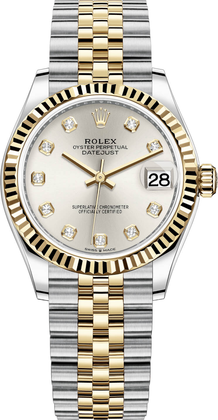rolex-datejust-31-steel-and-yellow-gold-datejust-31mm-fluted-bezel-silver-diamond-dial-jubilee-278273-890917.jpg Rolex Datejust 31 Steel and Yellow Gold Datejust 31mm - Fluted Bezel - Silver Diamond Dial - Jubilee 278273 - Image 1